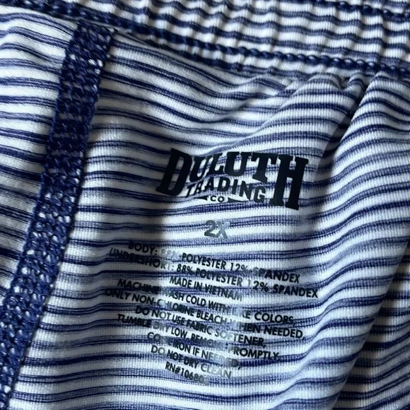 Duluth Trading 2X skirt skort womens plus walking casual blue white stripe green - Picture 4 of 13